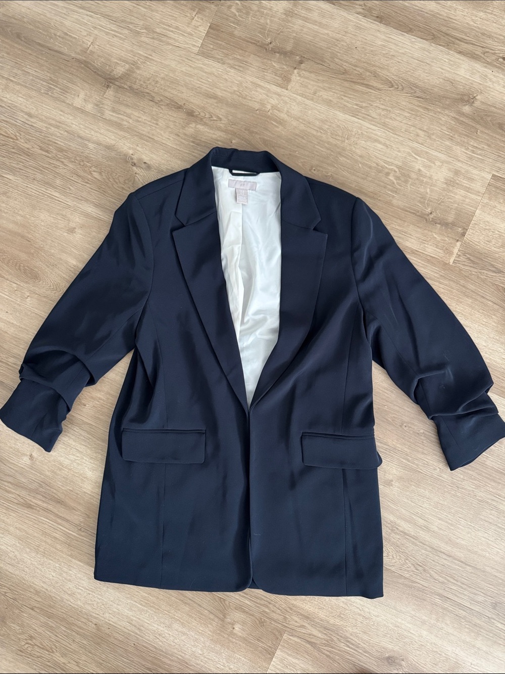 H&M Navy Women's Blazer - Tailored Open Front Jacket
